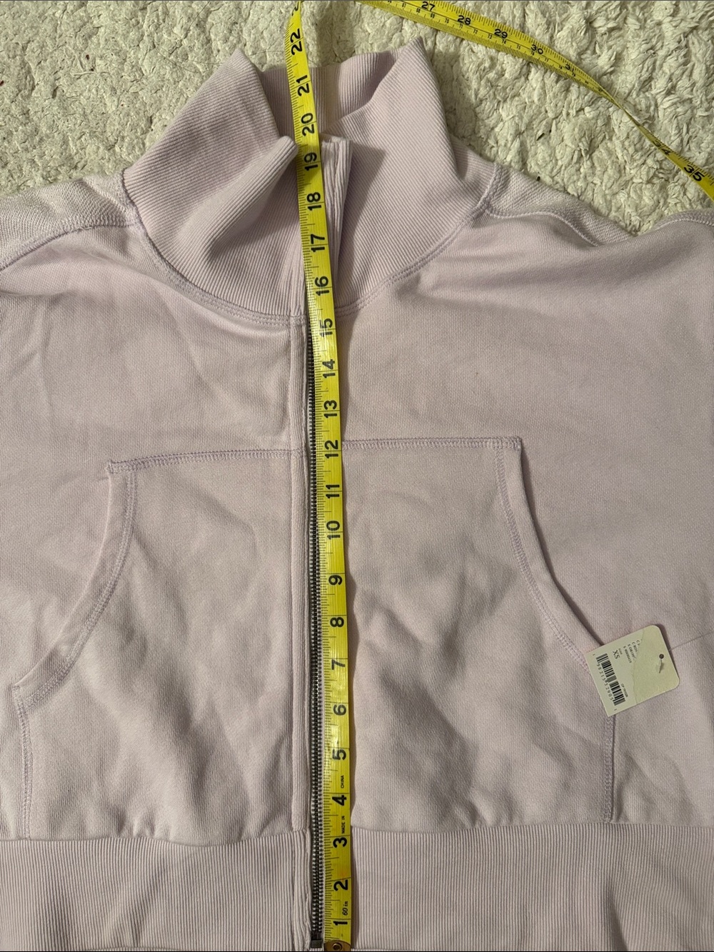 NWT Free People Movement High Jump Zip-Up Jacket in a light purple (rose wash) - Picture 6 of 7